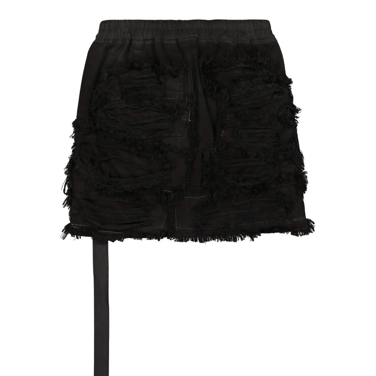 Rick Owens Womens Denim Mini Skirt Black Detail view 2 | Gate