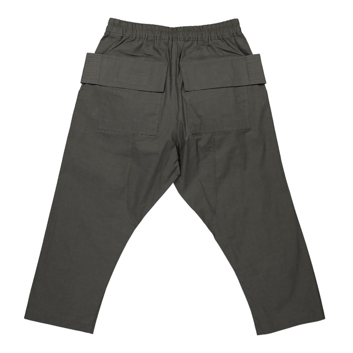 Rick Owens Creatch Cargo Cropped Drawstring Pants Grey Detail view 2 | Gate