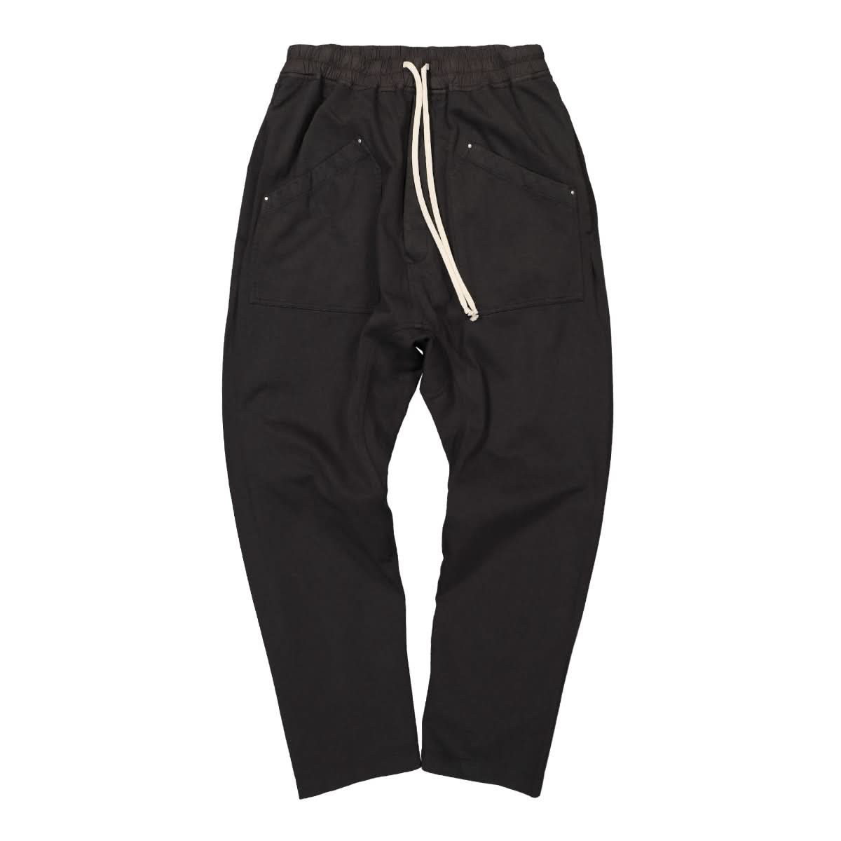 Rick Owens Cargo Drawstring Long Trousers Black Detail view 1 | Gate