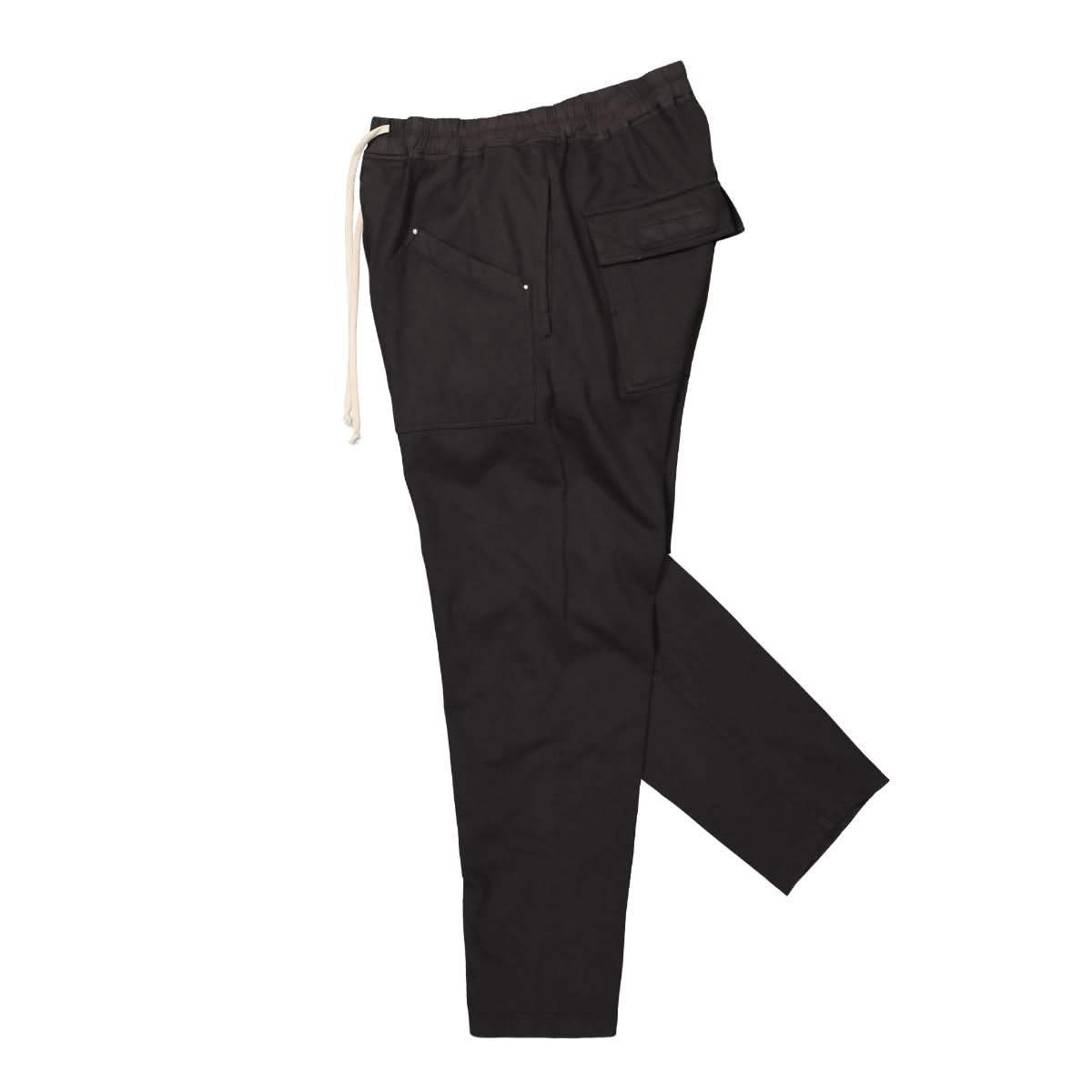 Rick Owens Cargo Drawstring Long Trousers Black Detail view 3 | Gate