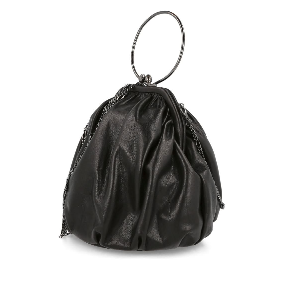 Yohji Yamamoto "Discord" Drape Clasp Pouch Black Detail view 2 | Gate