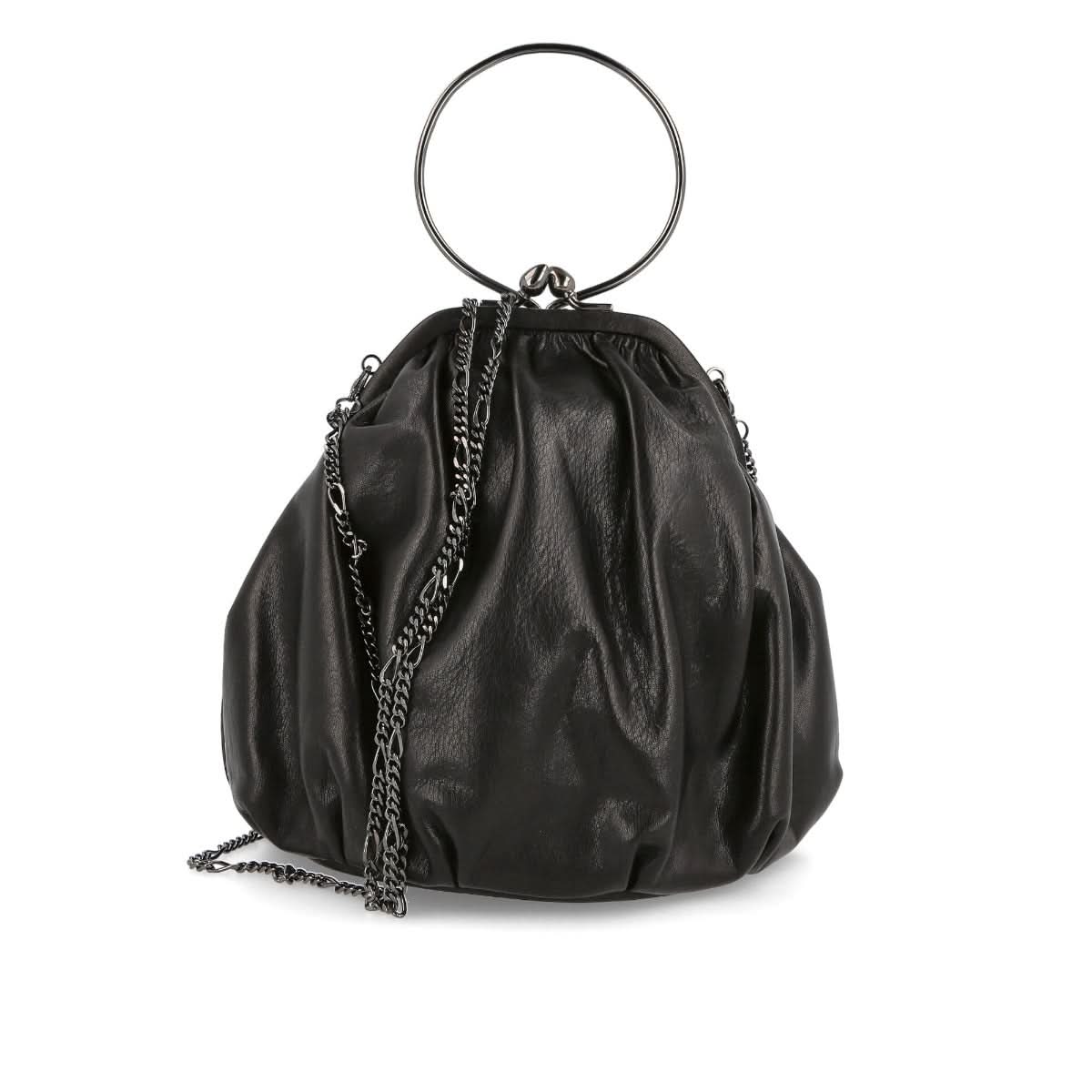 Yohji Yamamoto "Discord" Drape Clasp Pouch Black Detail view 3 | Gate