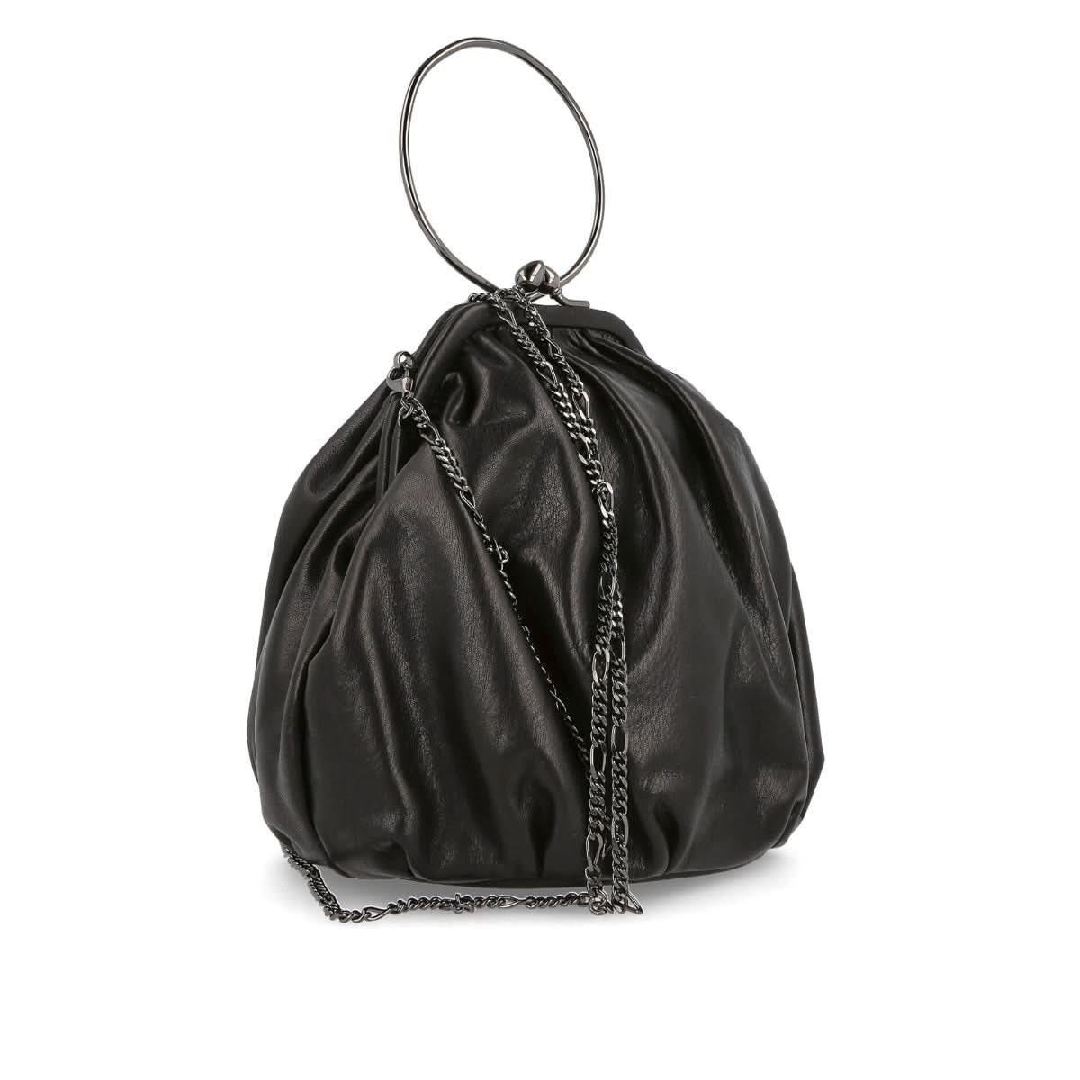 Yohji Yamamoto "Discord" Drape Clasp Pouch Black Detail view 5 | Gate