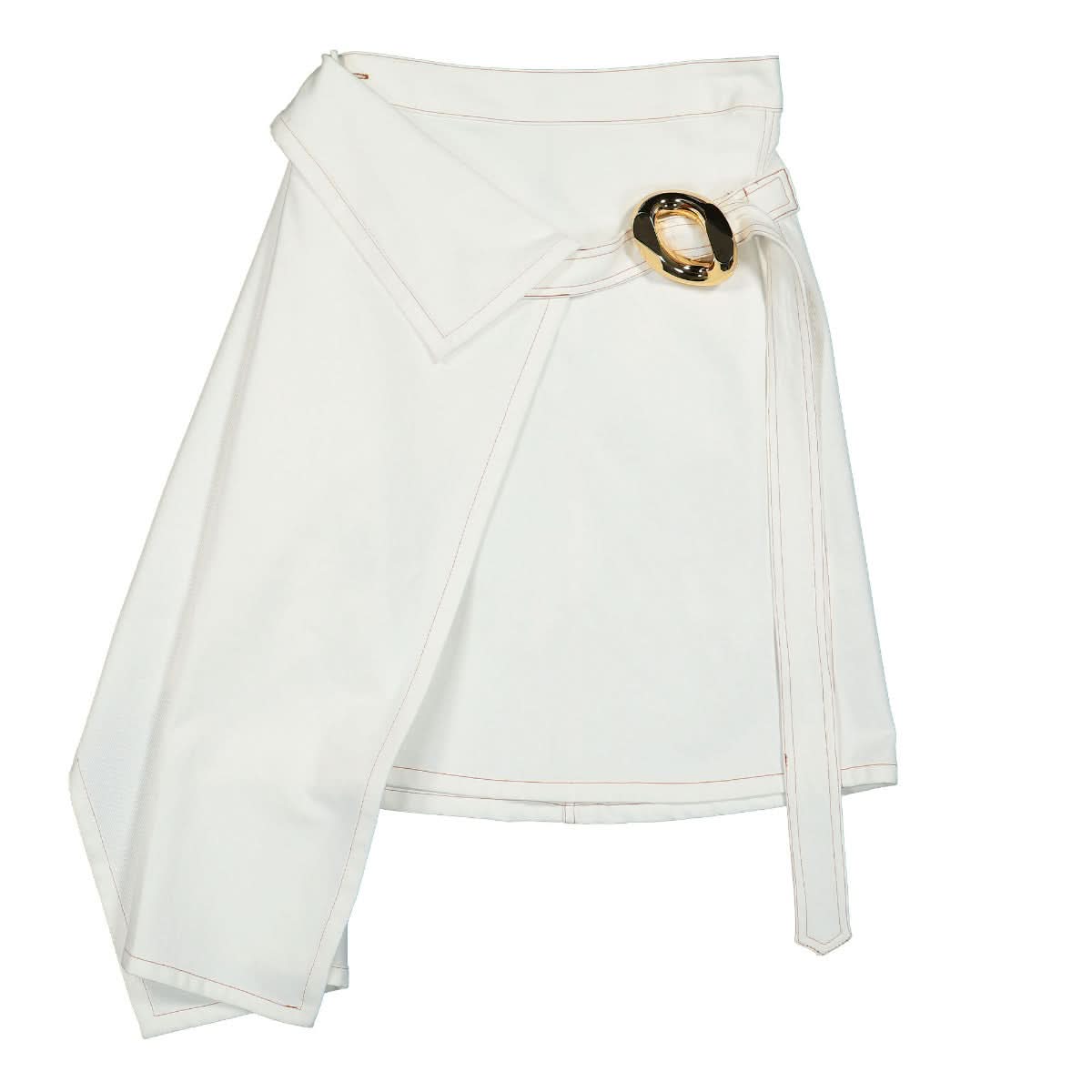 JW Anderson Side Drape Chain Link Skirt White Detail view 1 | Gate