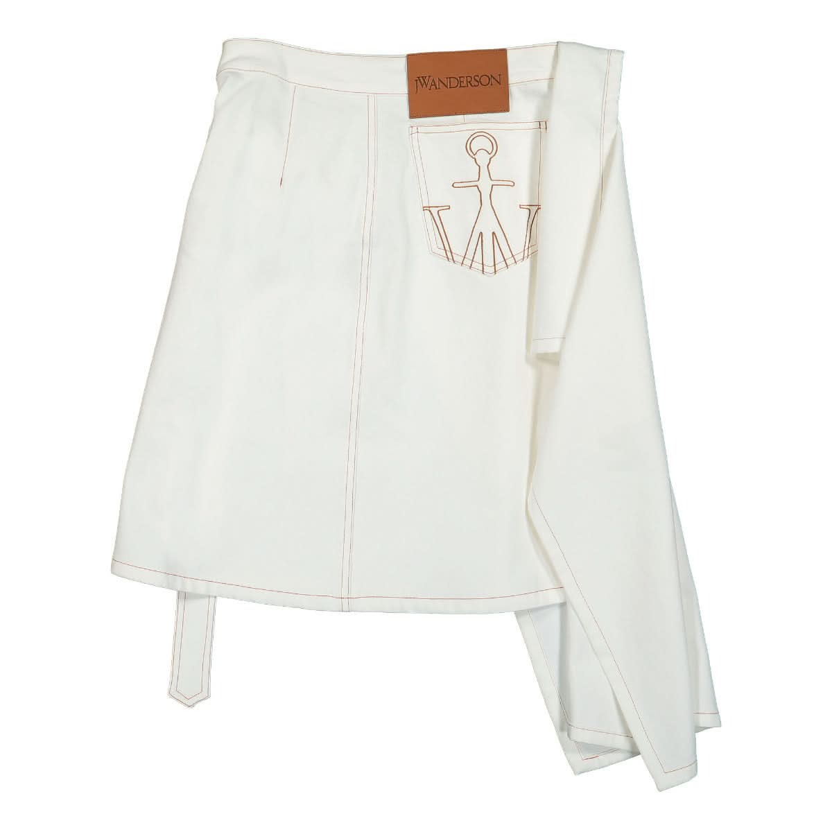 JW Anderson Side Drape Chain Link Skirt White Detail view 2 | Gate