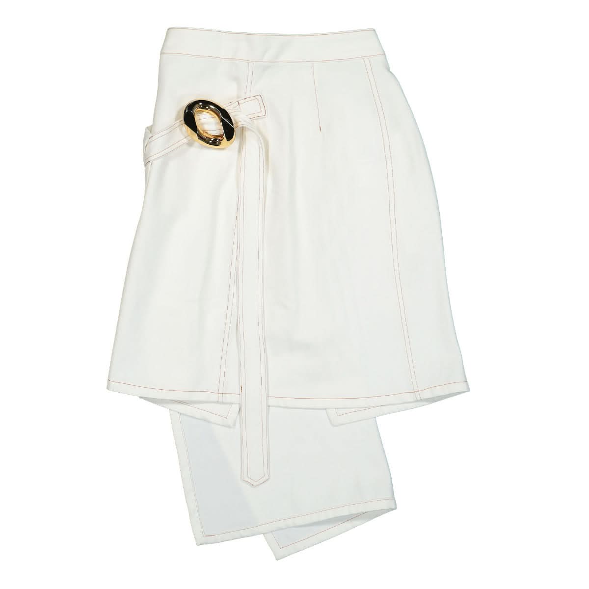 JW Anderson Side Drape Chain Link Skirt White Detail view 3 | Gate