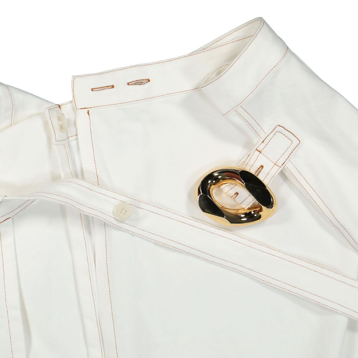 JW Anderson Side Drape Chain Link Skirt White Detail view 4 | Gate