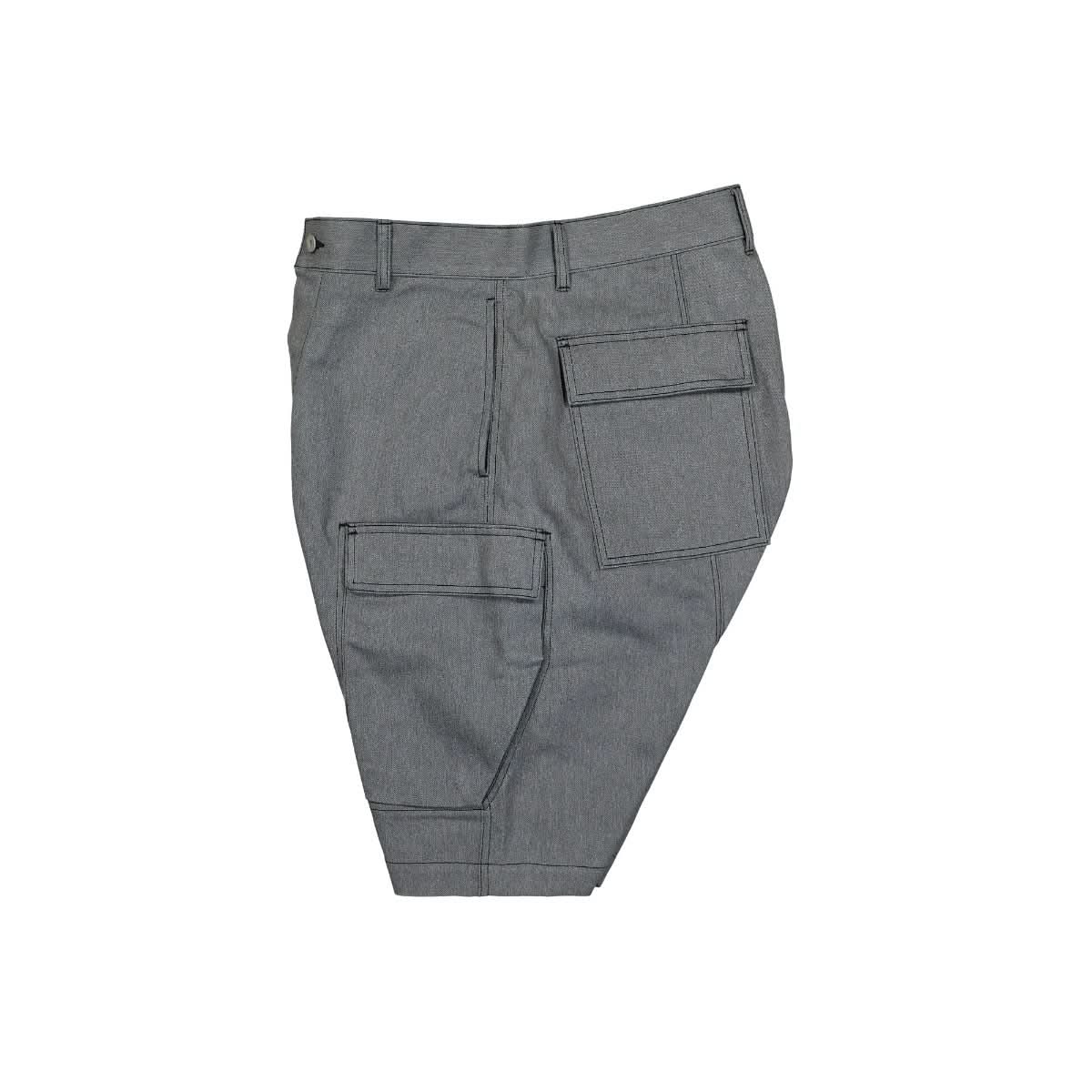 Rick Owens Denim Cargo Shorts Grey Detail view 3 | Gate