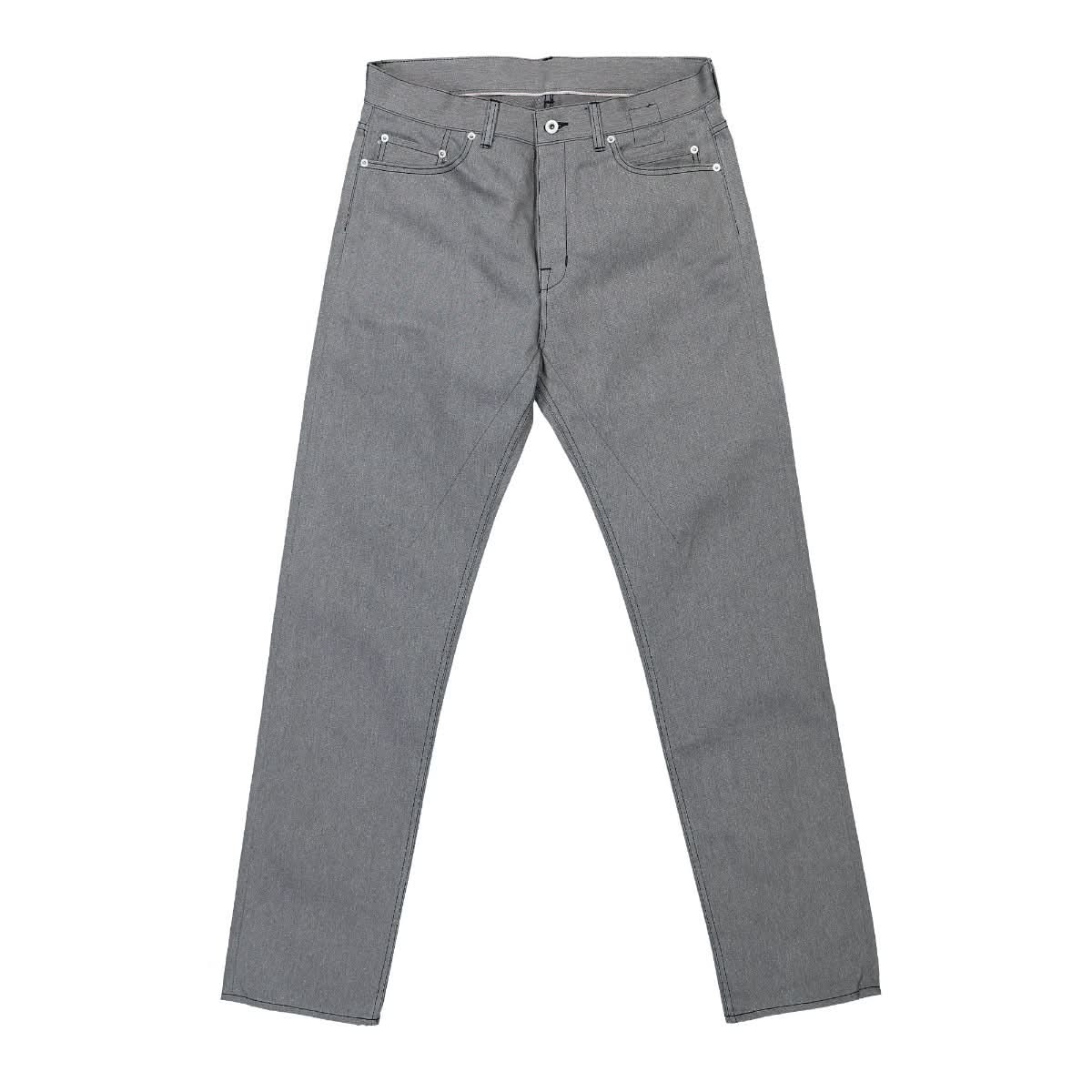 Rick Owens Detroit Cut Denim Pants Grey Detail view 1 | Gate
