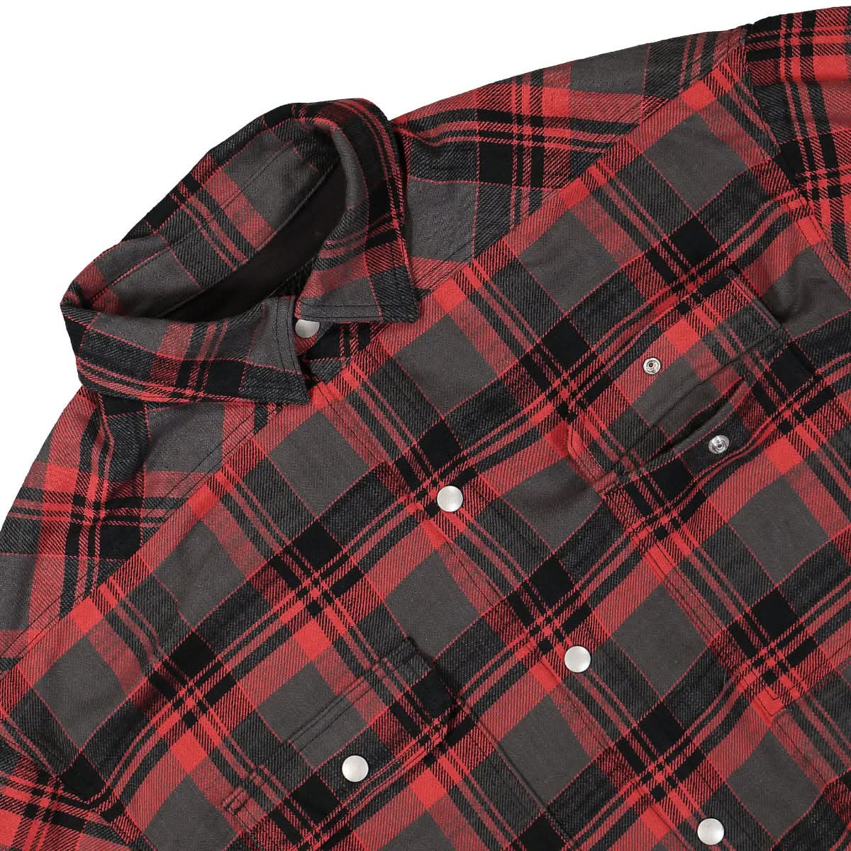 Rick Owens Woven Jumbo Outershirt Red Detail view 4 | Gate