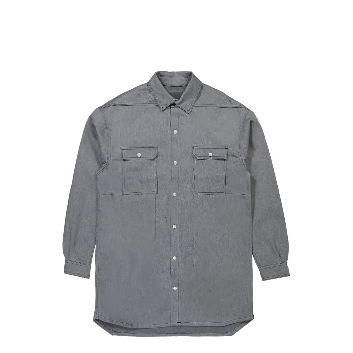 Rick Owens Denim Jumbo Outershirt Grey Detail view 1 | Gate