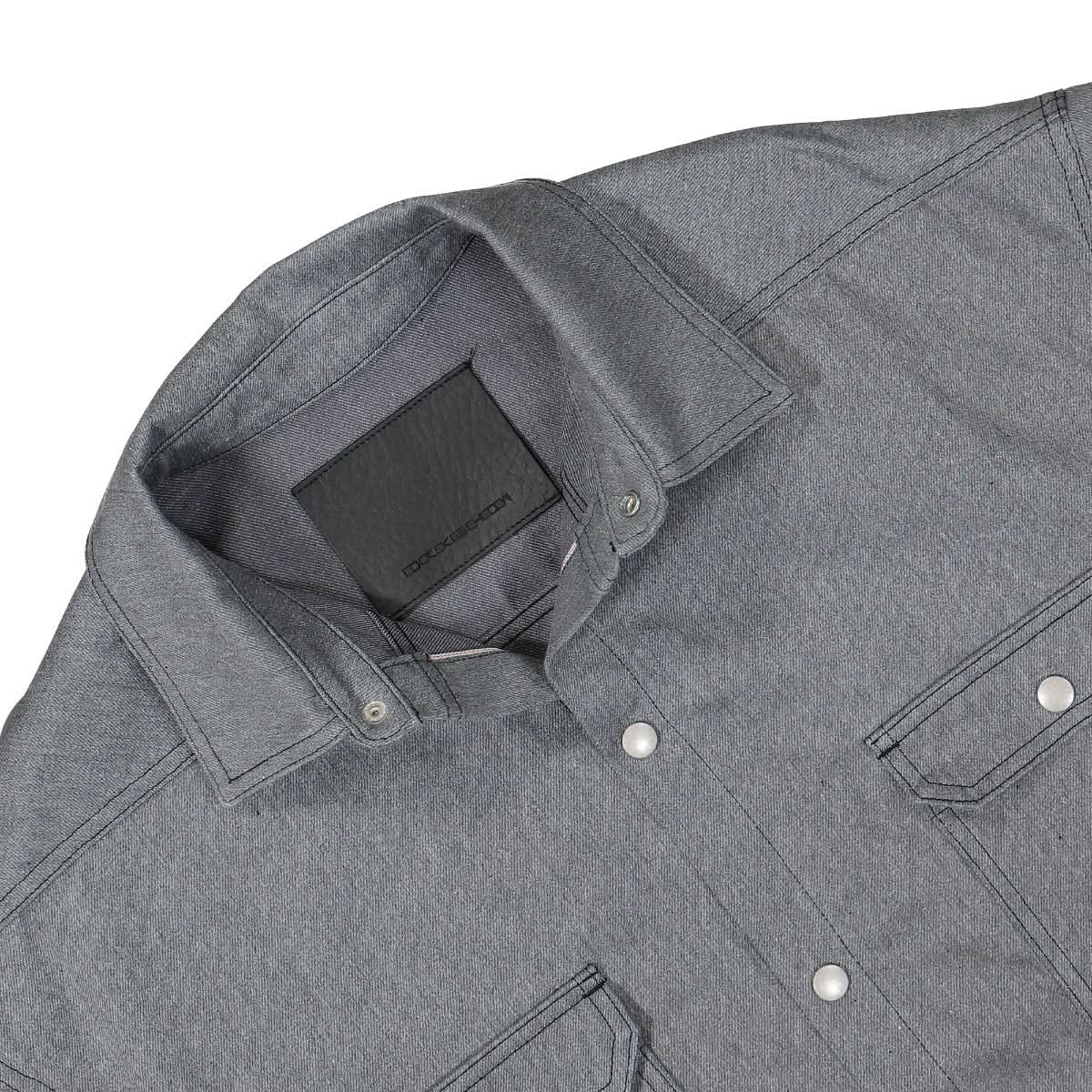 Rick Owens Denim Jumbo Outershirt Grey Detail view 3 | Gate