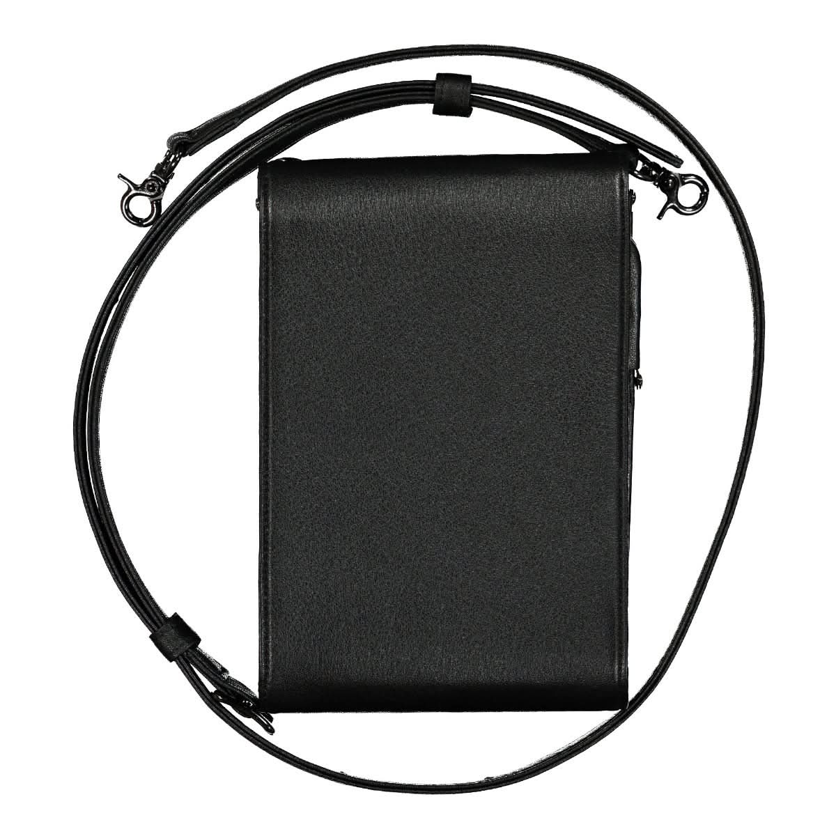 Yohji Yamamoto "Discord" Large Clasp Wallet Shoulder Bag Black Detail view 2 | Gate