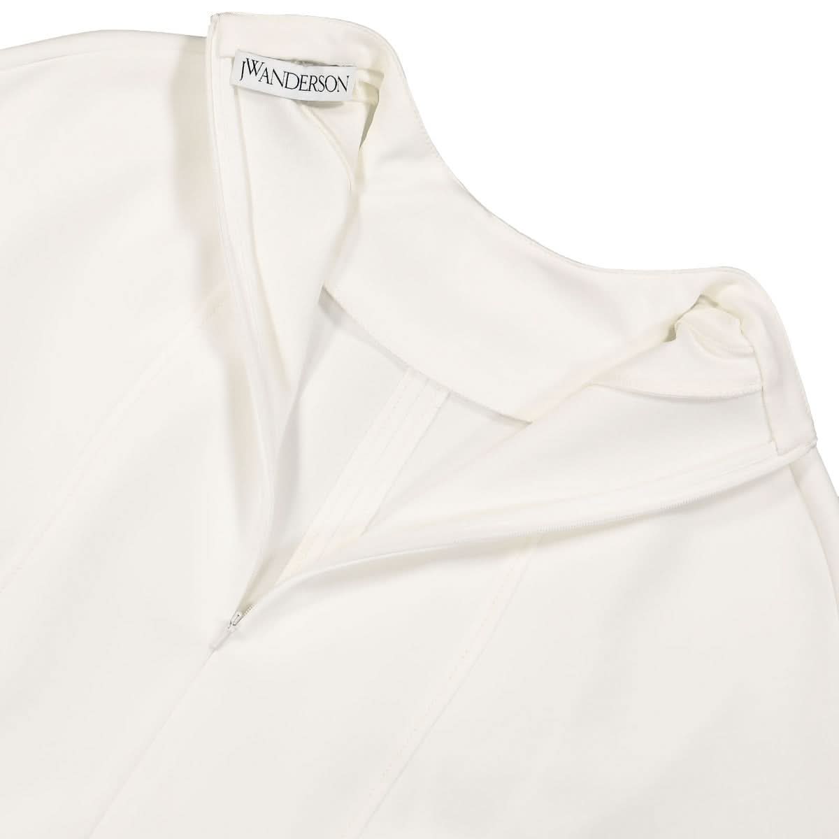 JW Anderson Neck Chain Long Sleeve Dress White Detail view 4 | Gate
