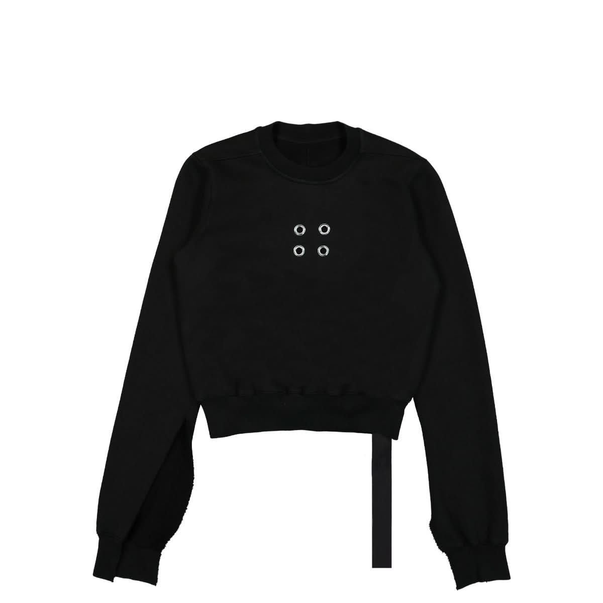 Rick Owens Cropped Sweatshirt Black Detail view 1 | Gate