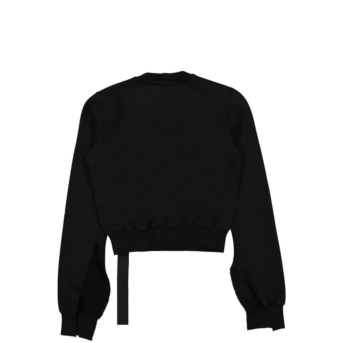 Rick Owens Cropped Sweatshirt Black Detail view 2 | Gate