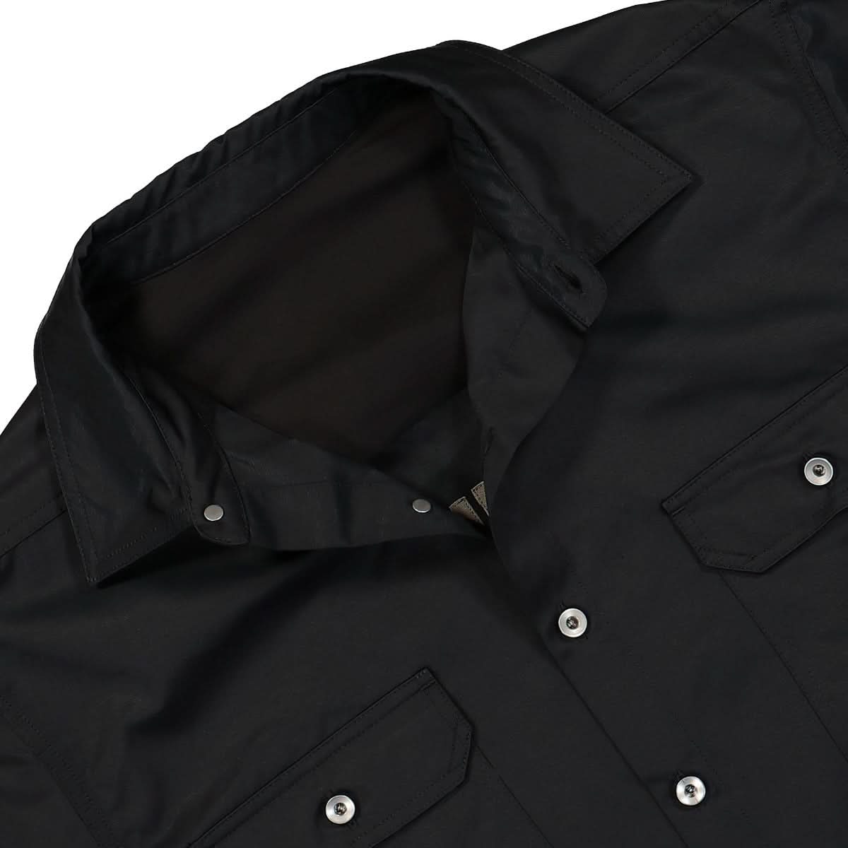 Rick Owens Woven Jumbo Outershirt Black Detail view 3 | Gate