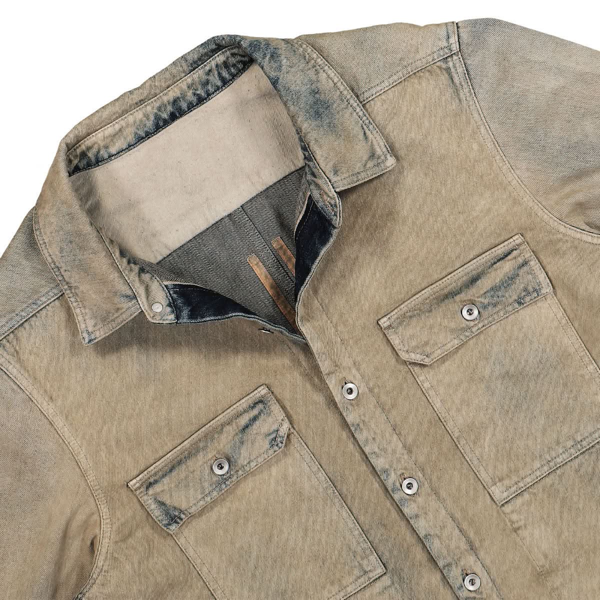 Rick Owens Outershirt Brown,Grey Detail view 3 | Gate