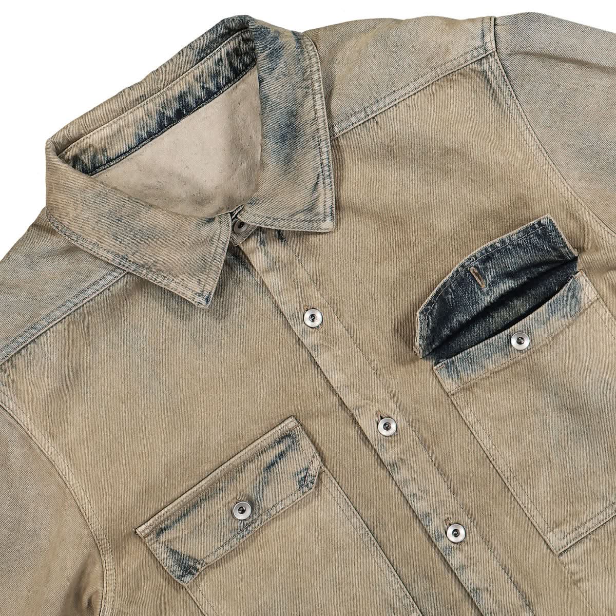 Rick Owens Outershirt Brown,Grey Detail view 4 | Gate