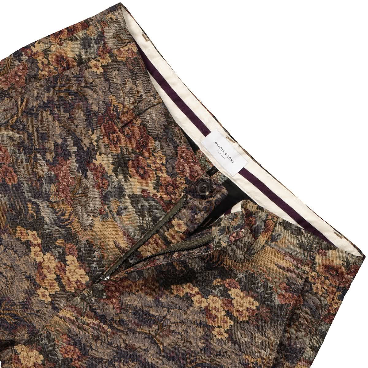 Ovadia & Sons Tapestry Cargo Pant Brown,Green,Olive Detail view 3 | Gate