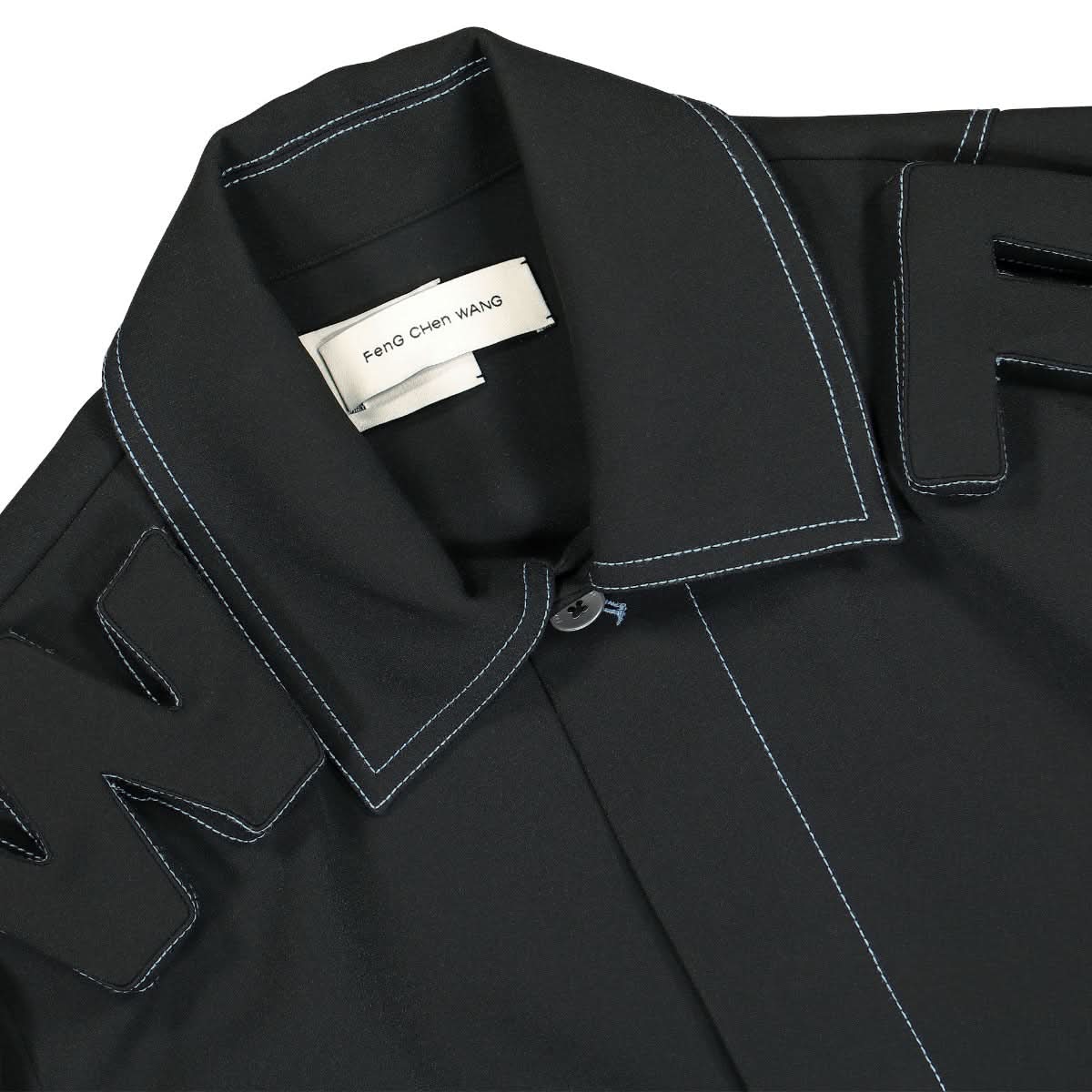 Feng Chen Wang 3D Logo Coach Jacket Black Detail view 3 | Gate