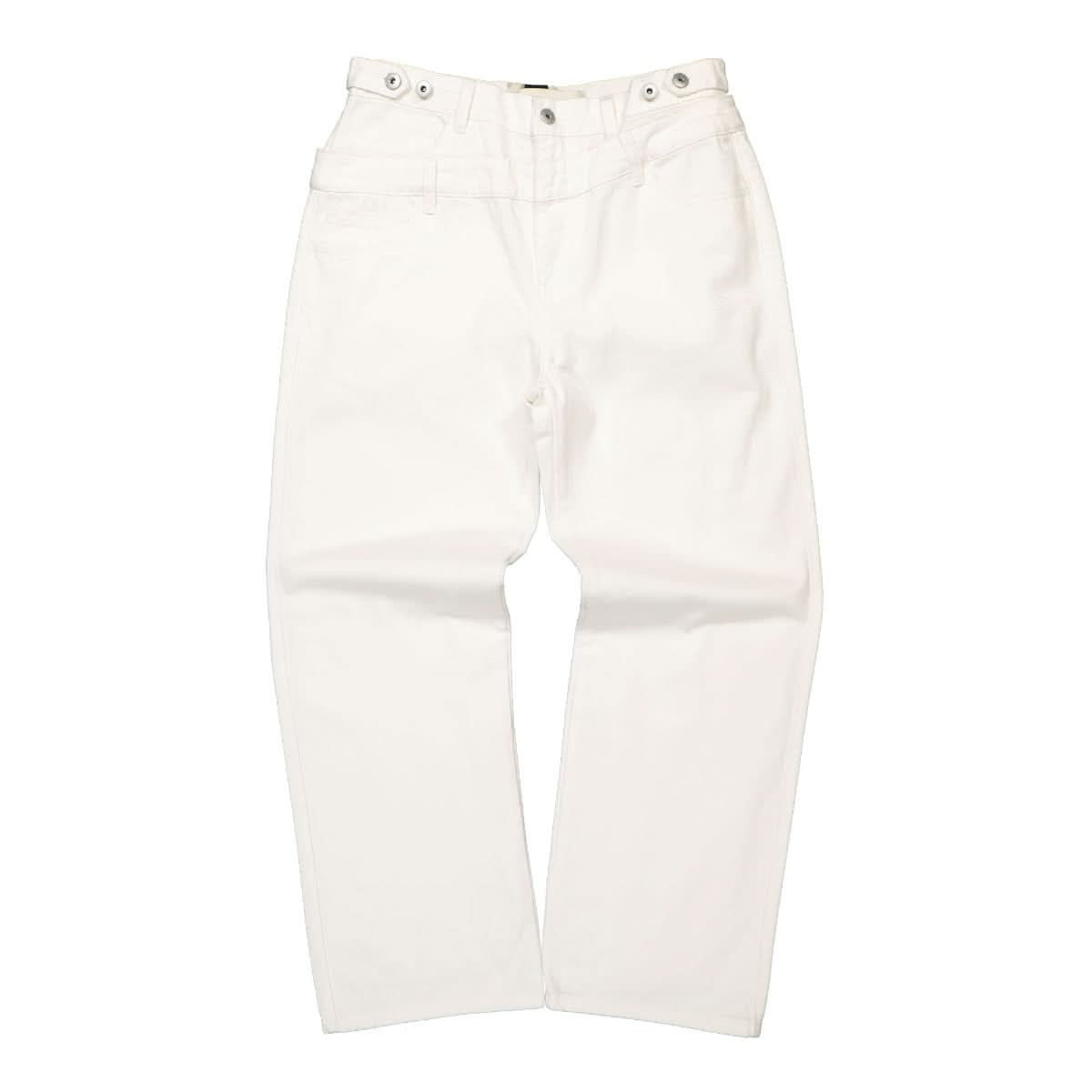 Feng Chen Wang Double Waistband Jeans White Detail view 1 | Gate