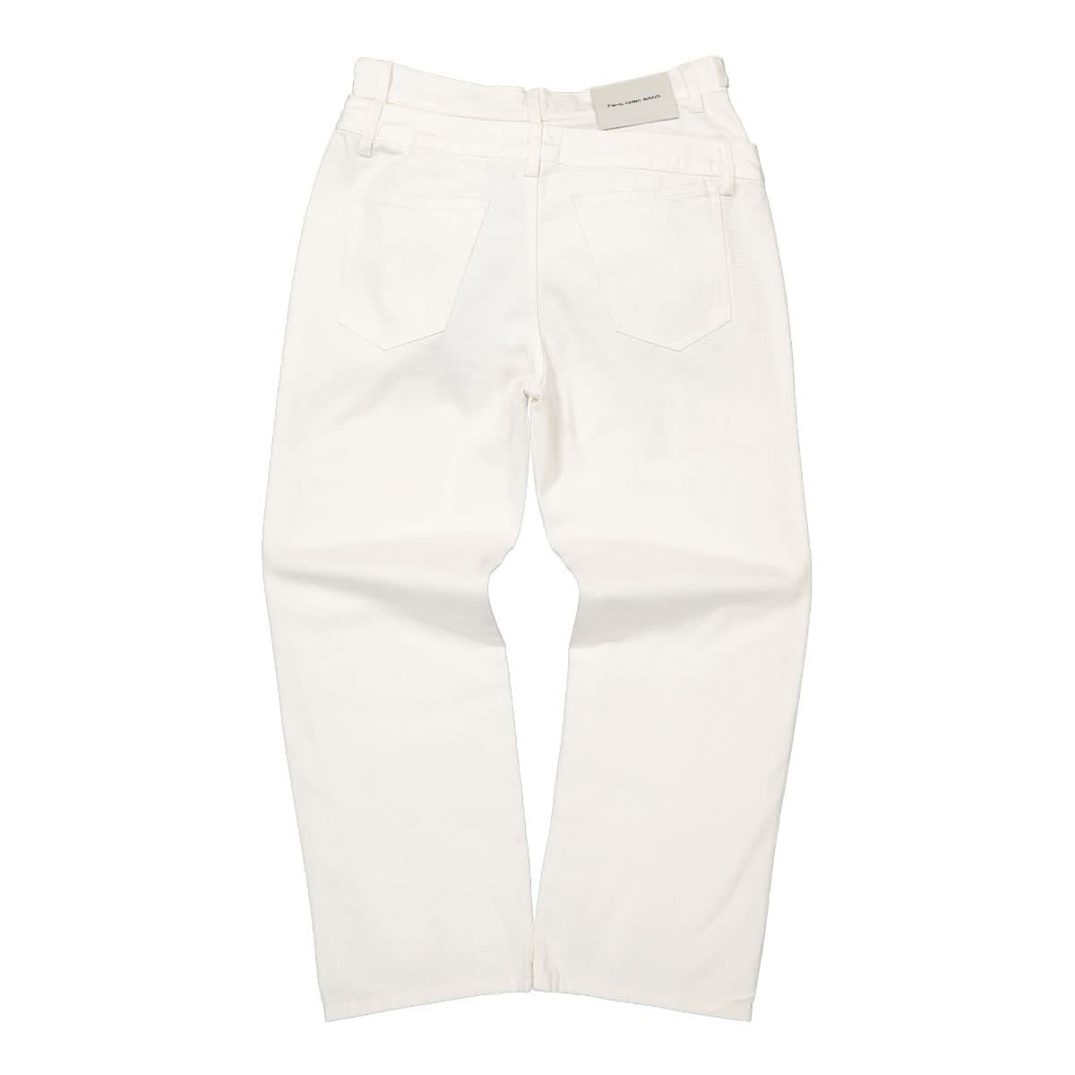 Feng Chen Wang Double Waistband Jeans White Detail view 2 | Gate