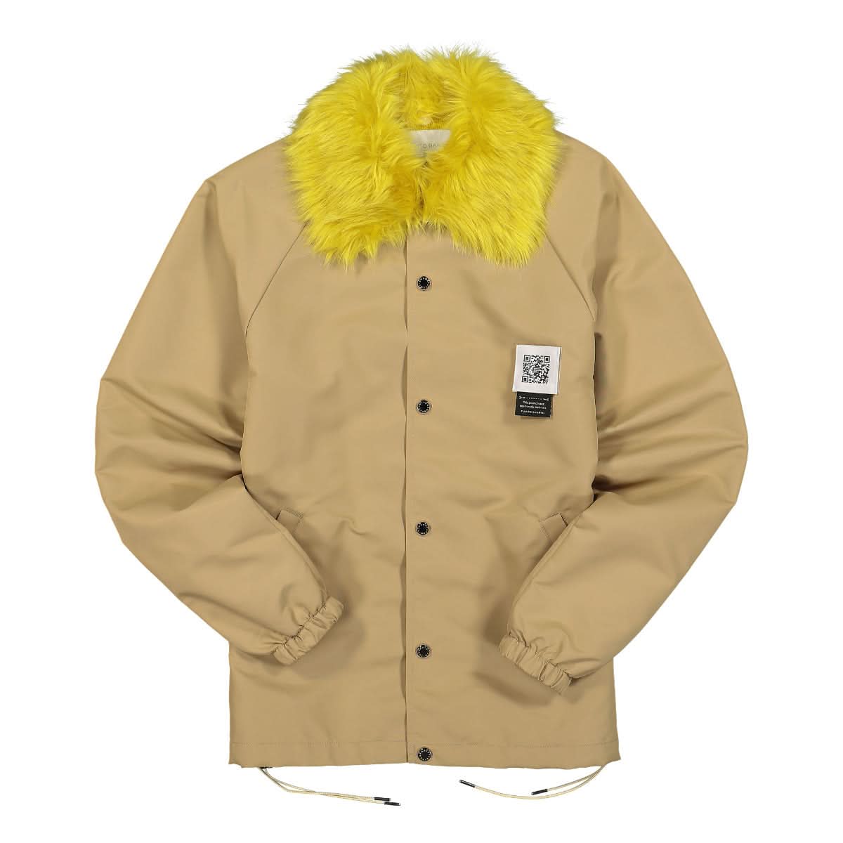 Fumito Ganryu Detachable Coller Coach Jacket Beige Detail view 1 | Gate