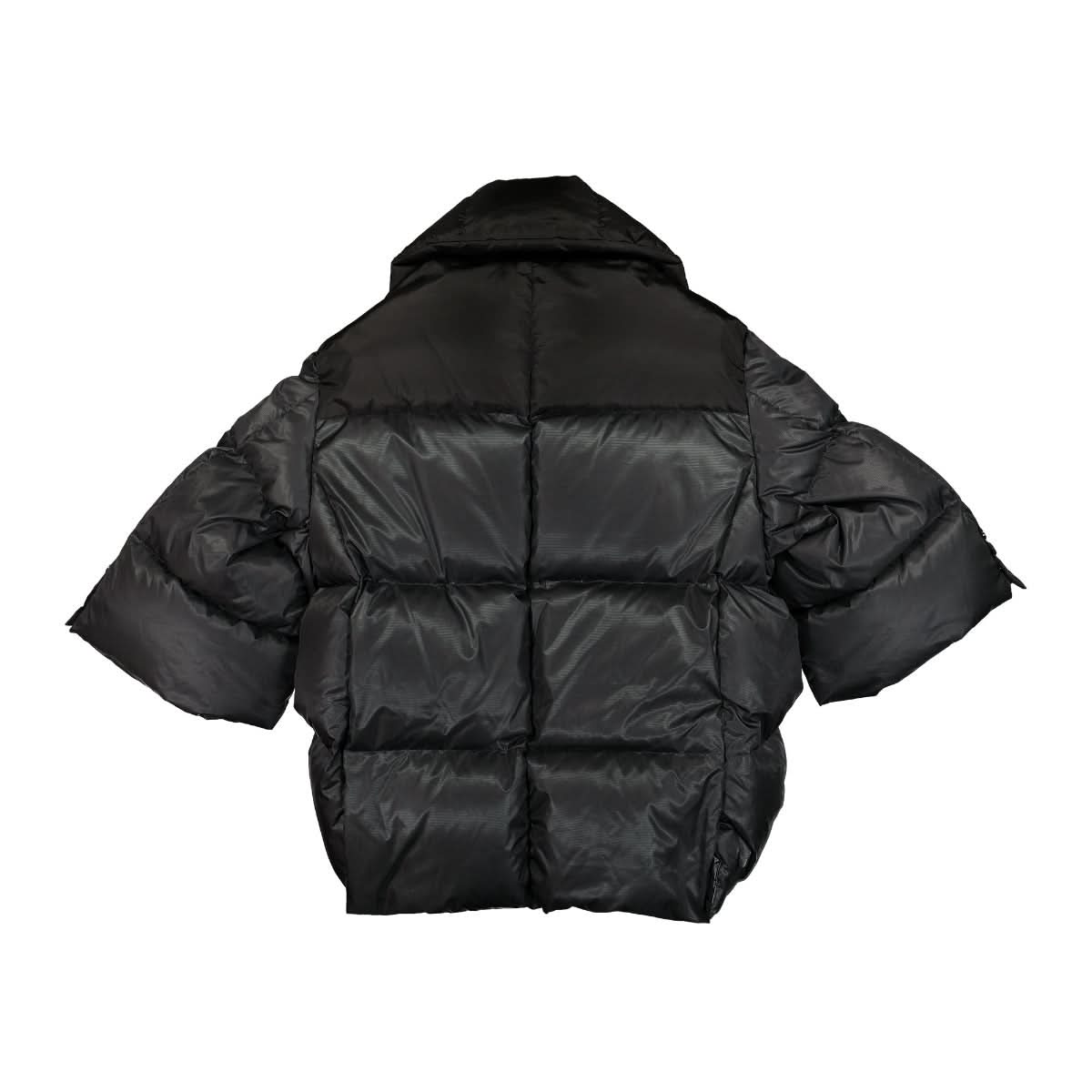 Fumito Ganryu Vintage Modern Lapelled Down Jacket Black Detail view 1 | Gate