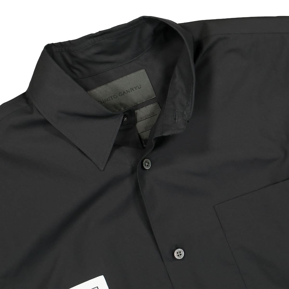 Fumito Ganryu Pleated Shirt Black Detail view 3 | Gate
