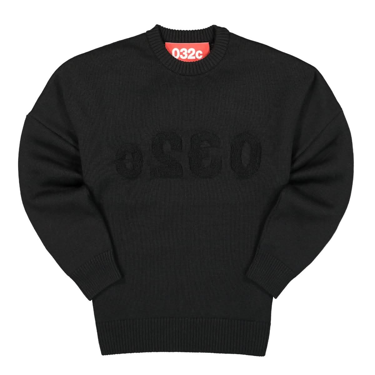 032c Textured Selfie Pullover Black Detail view 1 | Gate