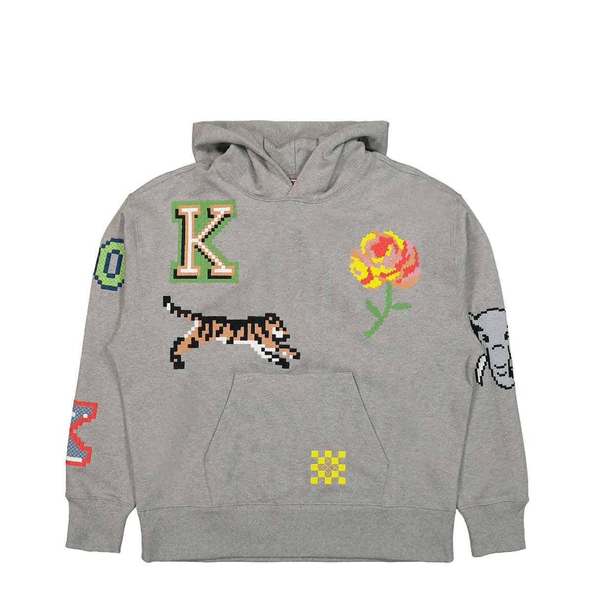 KENZO Pixel Oversized Hoodie Grey Detail view 1 | Gate