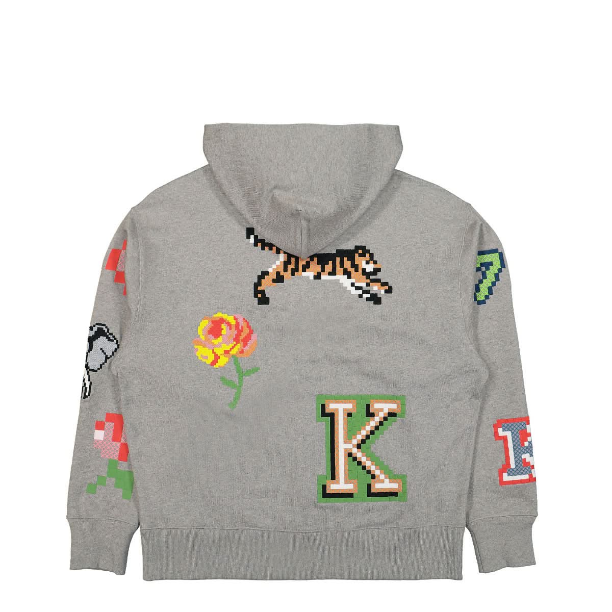 KENZO Pixel Oversized Hoodie Grey Detail view 2 | Gate