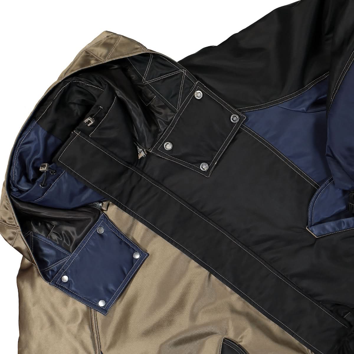 Feng Chen Wang Contrast Colour Hooded Coat Multicolor Detail view 5 | Gate