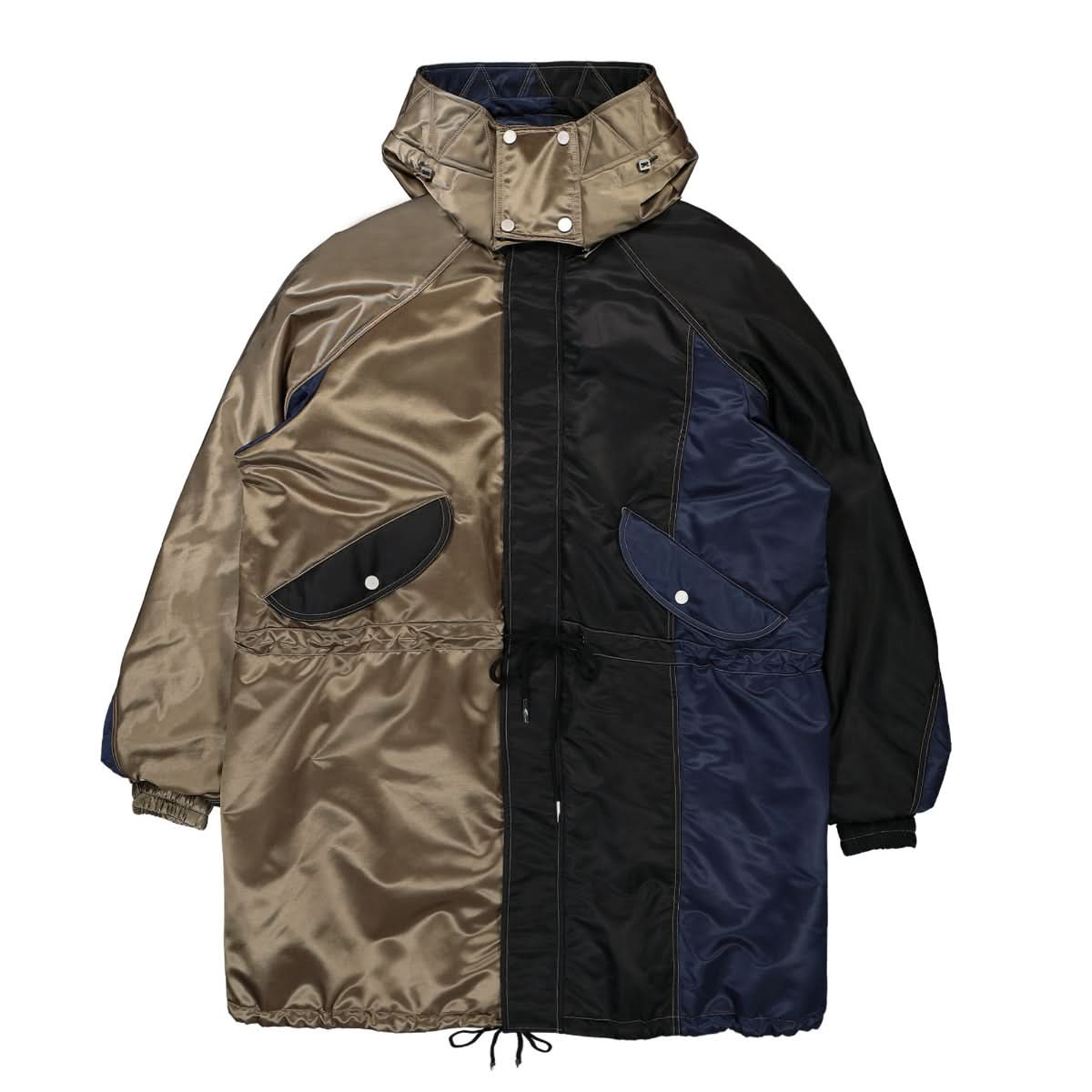 Feng Chen Wang Contrast Colour Hooded Coat Multicolor Detail view 1 | Gate