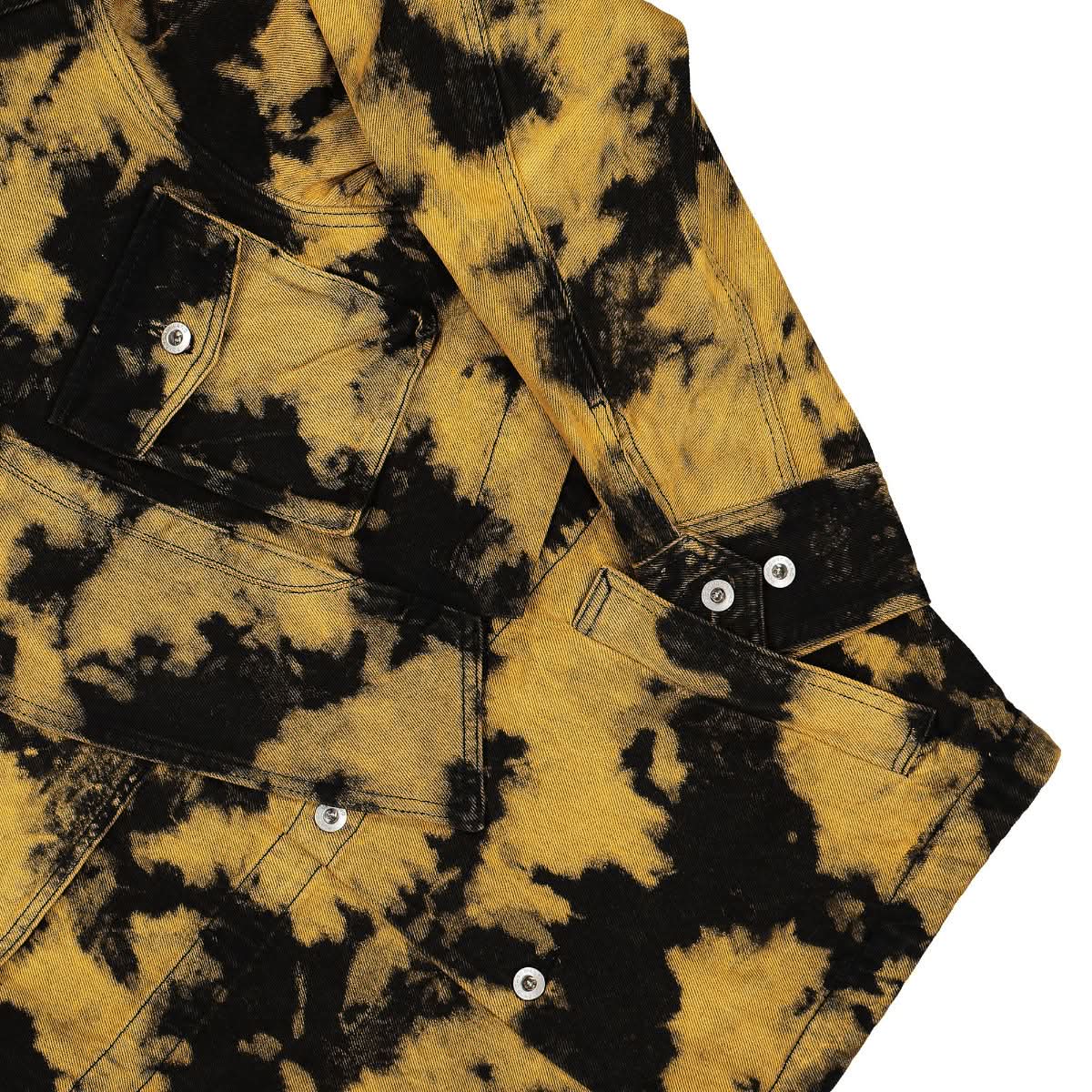 Feng Chen Wang Tie-Dye Denim Jacket Black,Yellow Detail view 5 | Gate