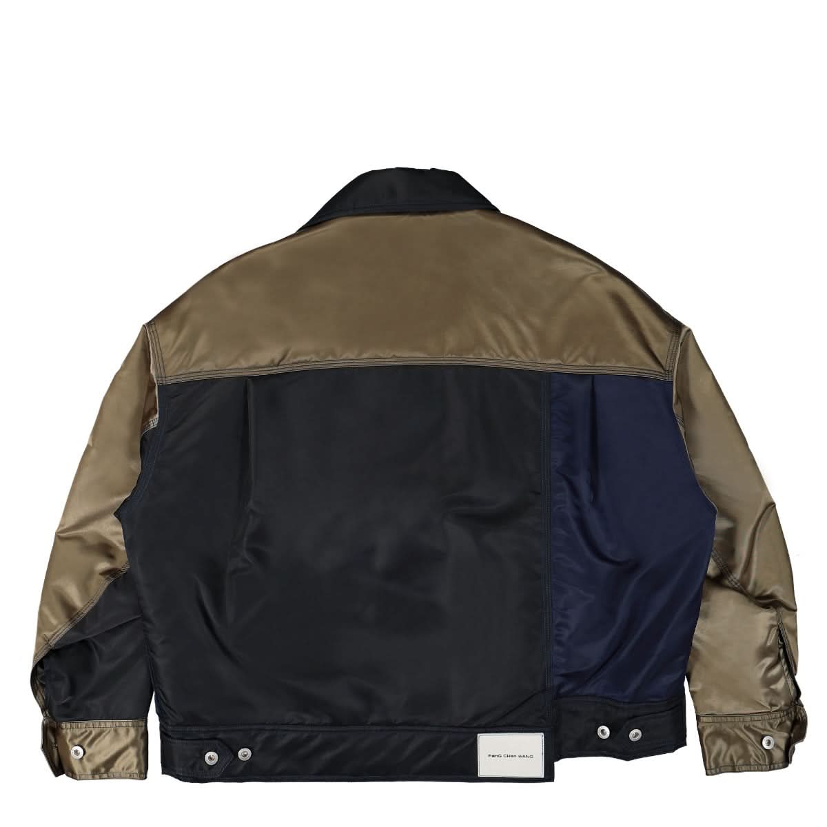 Feng Chen Wang Deconstructed Nylon Panelled Jacket Multicolor Detail view 2 | Gate