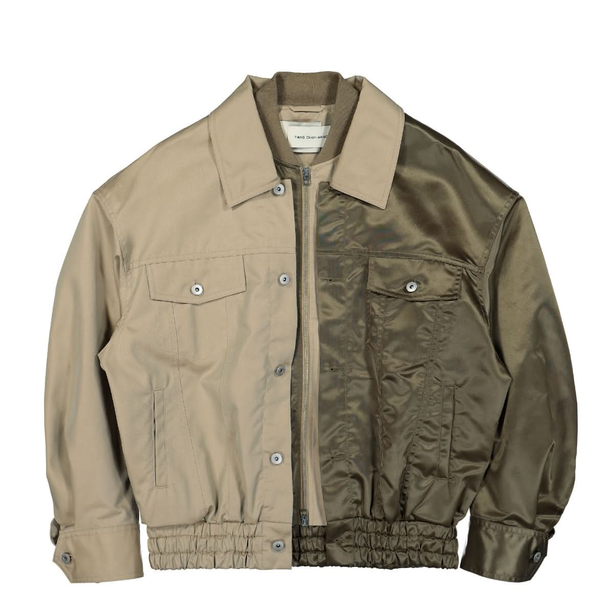 Feng Chen Wang Double Panelled Jacket Brown Detail view 1 | Gate