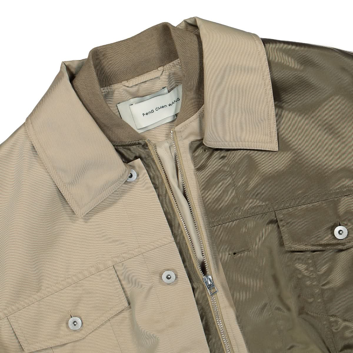 Feng Chen Wang Double Panelled Jacket Brown Detail view 3 | Gate