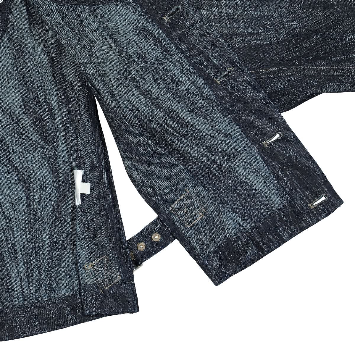Feng Chen Wang Jacquard Denim Jacket Blue Detail view 4 | Gate