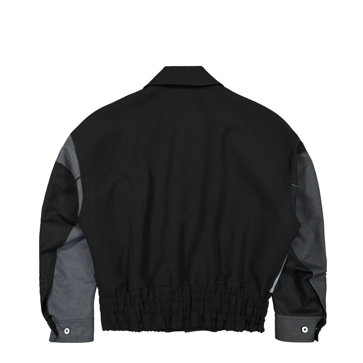 Feng Chen Wang Woolen Patchwork Jacket Black,Grey Detail view 2 | Gate
