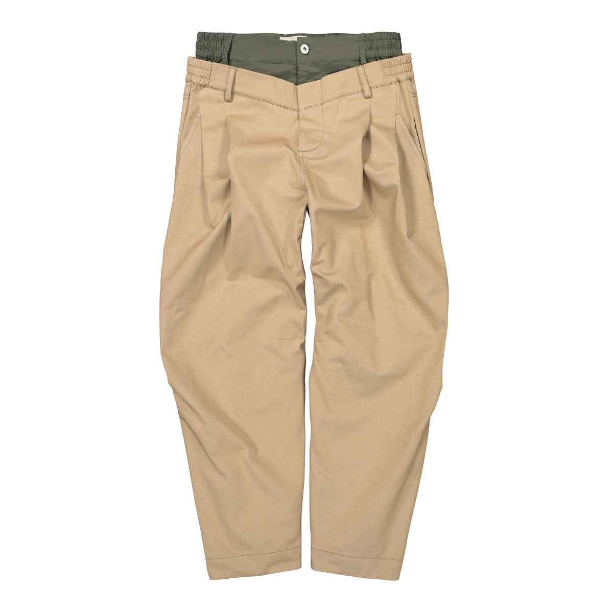 Feng Chen Wang Double Waistband Trousers Brown Detail view 1 | Gate