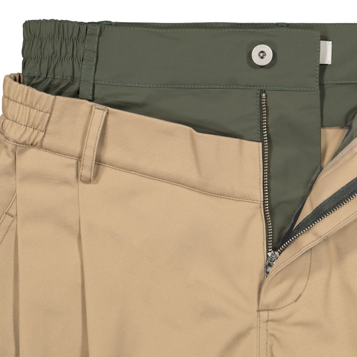 Feng Chen Wang Double Waistband Trousers Brown Detail view 4 | Gate