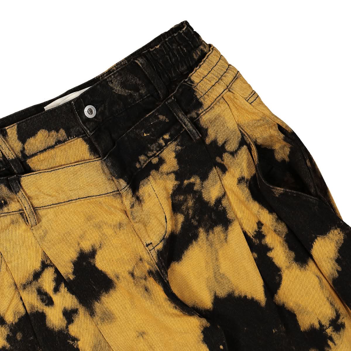 Feng Chen Wang Denim Tie-Dye Double Waistband Jeans Black,Orange Detail view 5 | Gate