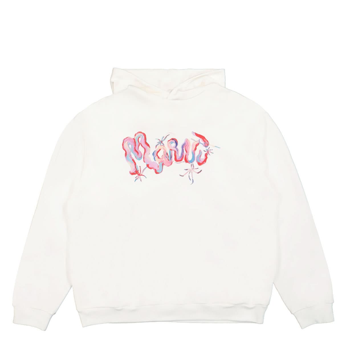 Marni Hooded Sweatshirt With Print White Detail view 1 | Gate