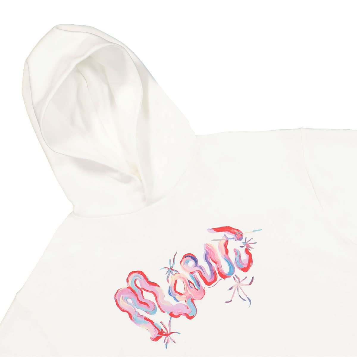 Marni Hooded Sweatshirt With Print White Detail view 3 | Gate