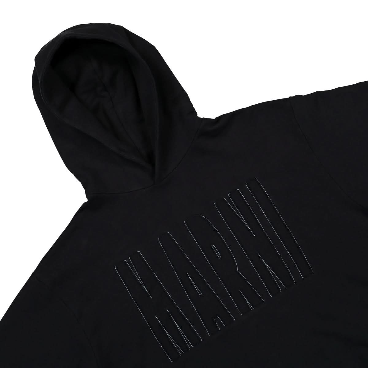 Marni Embroidered Logo Hooded Sweatshirt Black Detail view 3 | Gate