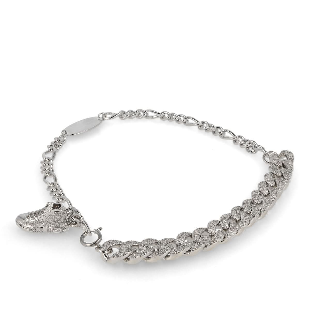 Feng Chen Wang Metal Shoes Diamond Necklace Silver Detail view 3 | Gate