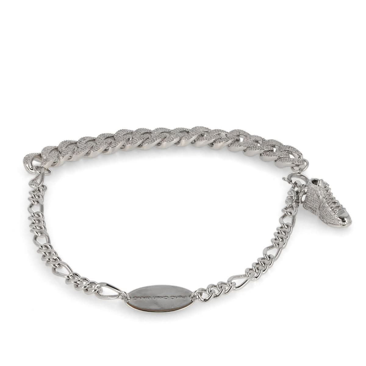 Feng Chen Wang Metal Shoes Diamond Necklace Silver Detail view 4 | Gate