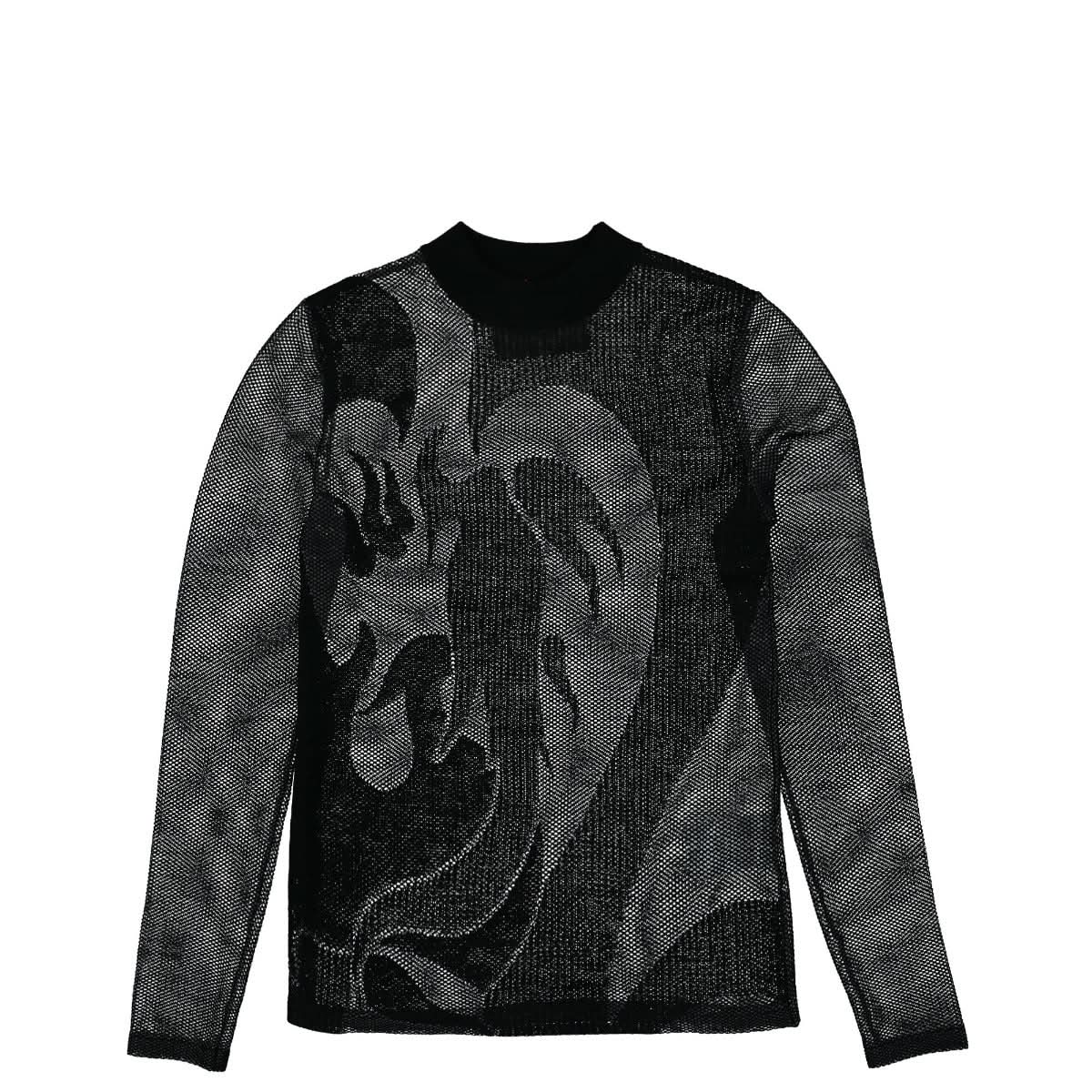 Feng Chen Wang Sheer Phoenix Jacquard Knit Black Detail view 1 | Gate